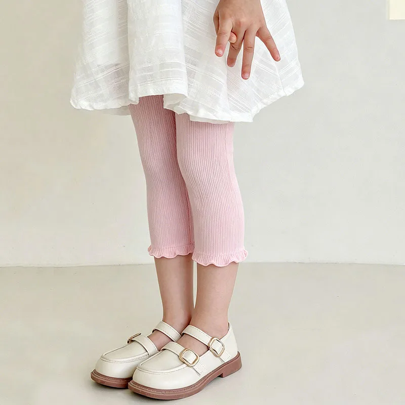 Girl Pants Soft Elastic Modal Cotton Kids Leggings Candy Color Girls Skinny Pants Trousers Solid Color 1-8Y Children‘s Trousers