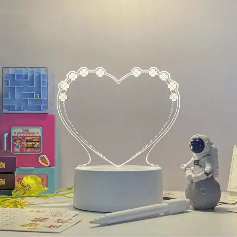 Criativo LED Night Light com Caneta, Nota Tábua, Mensagem USB, Feriado, Decoração Lâmpada, Presente para Crianças, Namorada