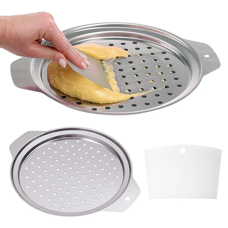 Stainless Steel Spaetzle Maker Lid With Scraper Traditional German Egg Noodle Maker Pan Pot Spaghetti Strainer