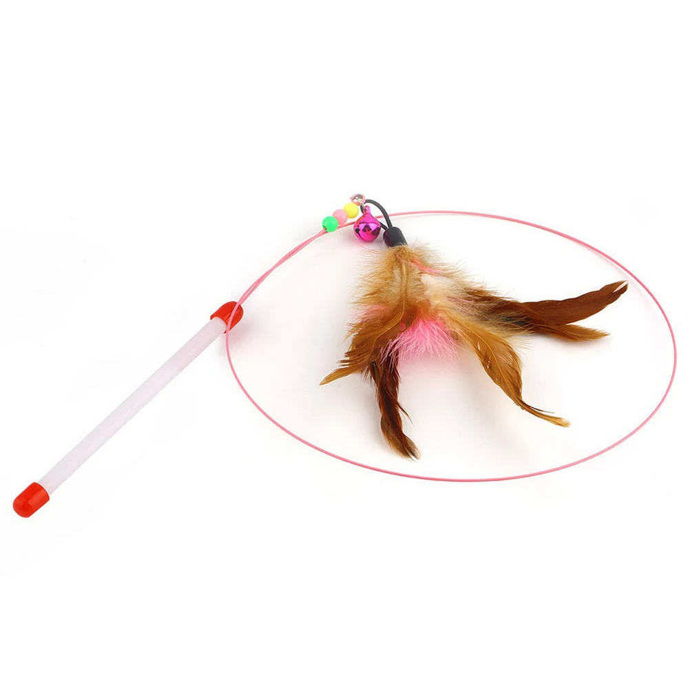 

Cat Teaser Wand Bell Shiny Sparklers Nylon String Aerodynamic Bird-Like Movement For Kitten Pet Wire