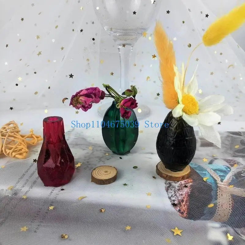 5asd Silicone Flowerpots Mold DIY Concrete Moulds Multi-shapes Hand-Making Jar Moulds