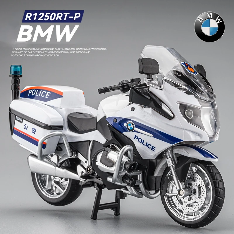 

1:12 BMW R1250RT-P Police Diecast Motorcycle Model Toy Replica With Sound & Light birthday gift christmas gift Collection bike