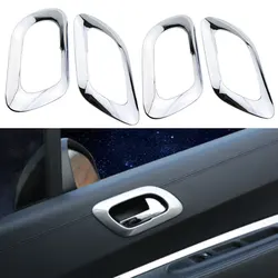 4Pcs ABS Chrome Car Door Handle Cover Frame Trim Decoration Sticker for Peugeot 3008 2013 2014 2015 Interior Accessories