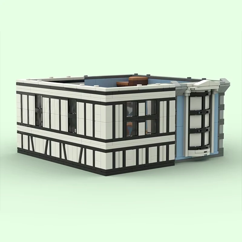 

MOC modular building Tudor corner wooden floor facade extension DIY assembly building block toys children's birthday gift