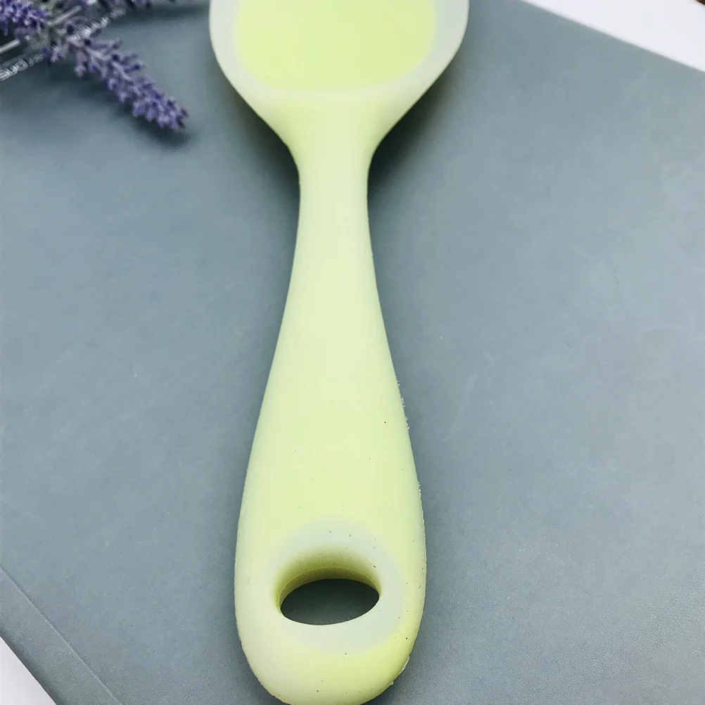 

2pcs Silicone Rice Spoon Non-Stick Food Serving Scoop Kitchen Utensil Ergonomic Handle For Cooking Stirring Mixing Green