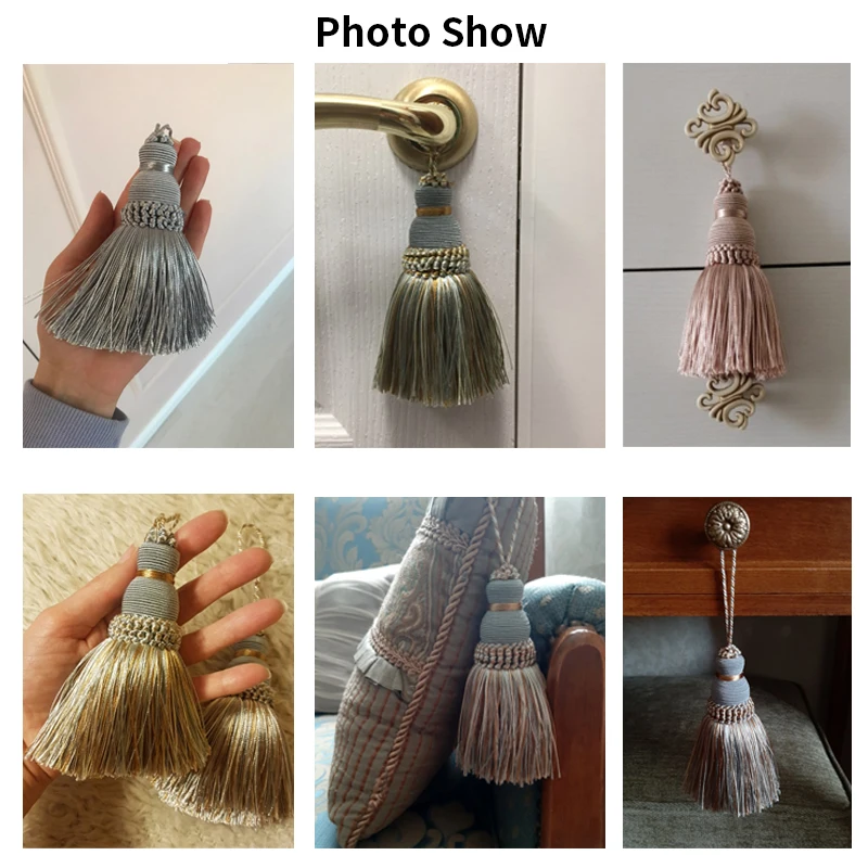 4Pcs Tassel Hanging Accessories Fringe Decorative for Doors Silk Decoration Crafts Cotton Tassels Curtain Pendants Brushes Decor