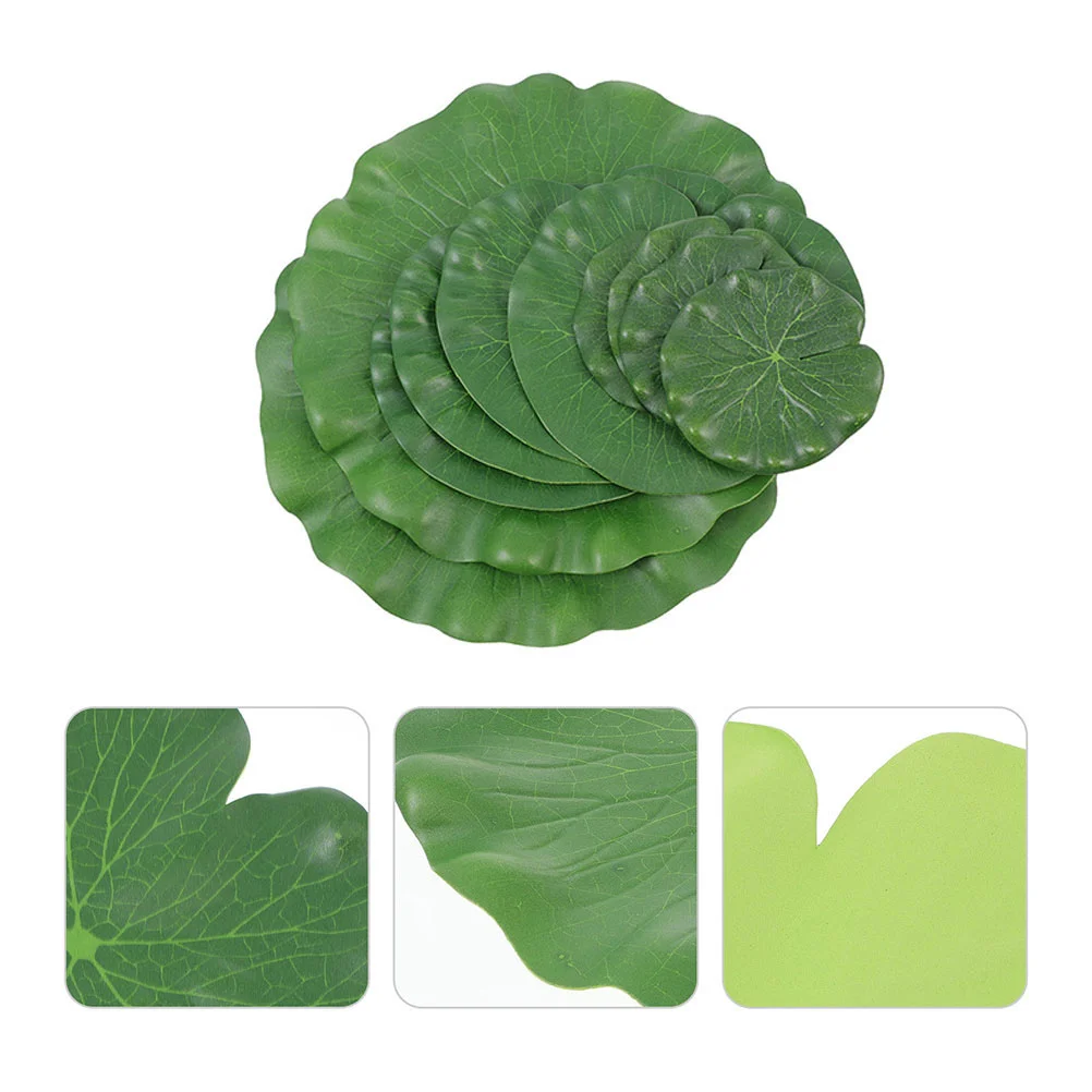 Fish Tank Lotus Leaf Decoration Decorations Aquatic Plants Green Artificial Lily Pads