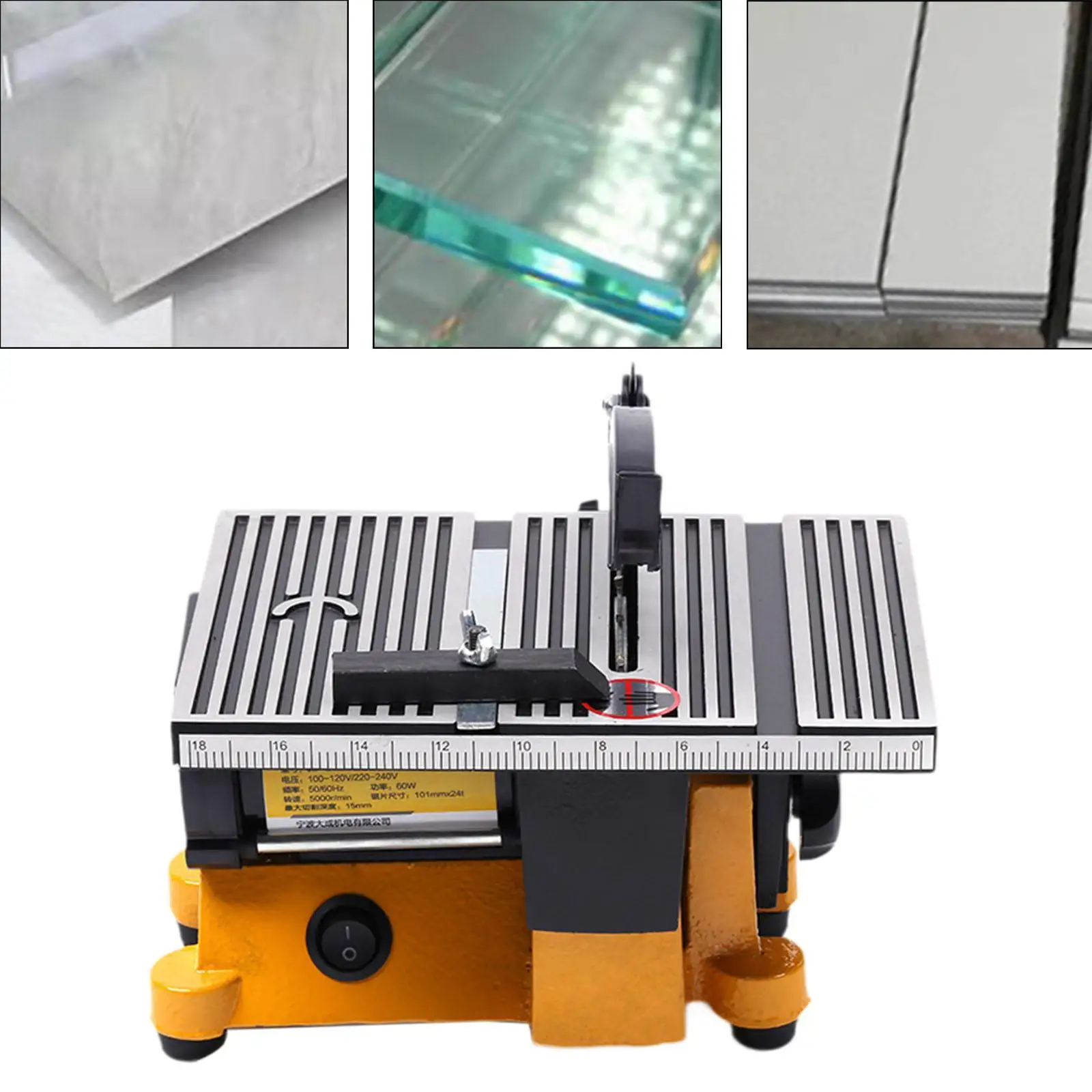 Mini Table Saw Woodworking Small Desktop Electric Saw for Crafts Metal Glass