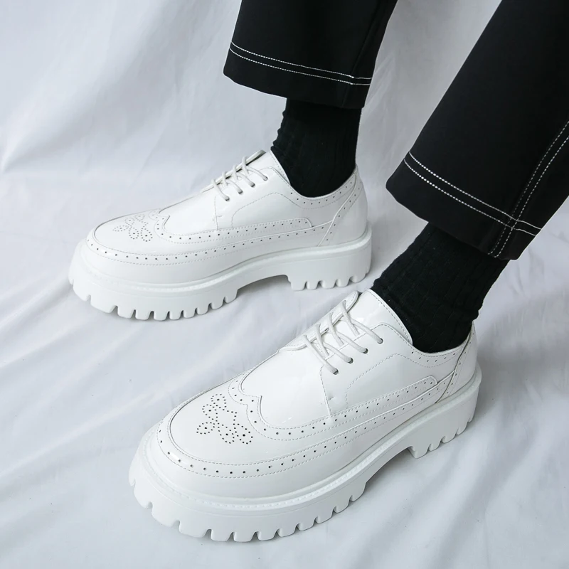 

Fashionable New Men's Party Banquet Business Leather Shoes High-quality Men's Classic Comfortable Lace Up Thick Soled Loafers