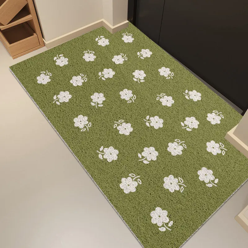 Summer Swimming Pool Crowd Illustration PVC Coil Doormat Cuttable Anti Slip Entrance Door Mat Dirt Sand Trapping Floor Rug