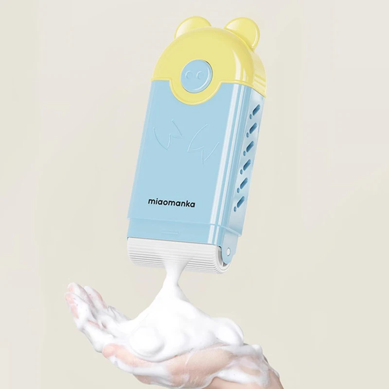 発泡石鹸ボックス ハンズフリー洗浄石鹸ボックス 多機能バブルボックス 家庭用石鹸排水ローラー 洗濯石鹸排水タイプ