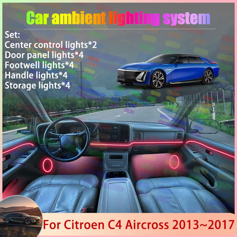 

Для Cadillac Celestiq 2025 2026 2/24 в 1, автомобильный атмосферный светильник, лампа RG, абажур, ансамбль, стример, атмосферный набор, автоаксессуары