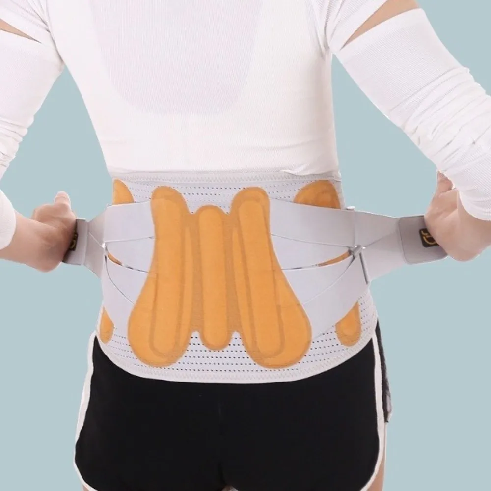 Dual Adjustable Waist Braces Belt Breathable with 3 Pads Lumbar Support Belt Unisex Ergonomic Brace Support Belt Fitness