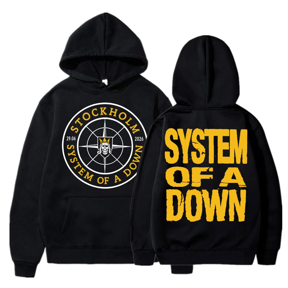 Rock Band System of A Down Stockholm Sweden Hoodie Men Women Hip Hop Vintage Sweatshirt Oversized Fleece Metal Loose Pullover
