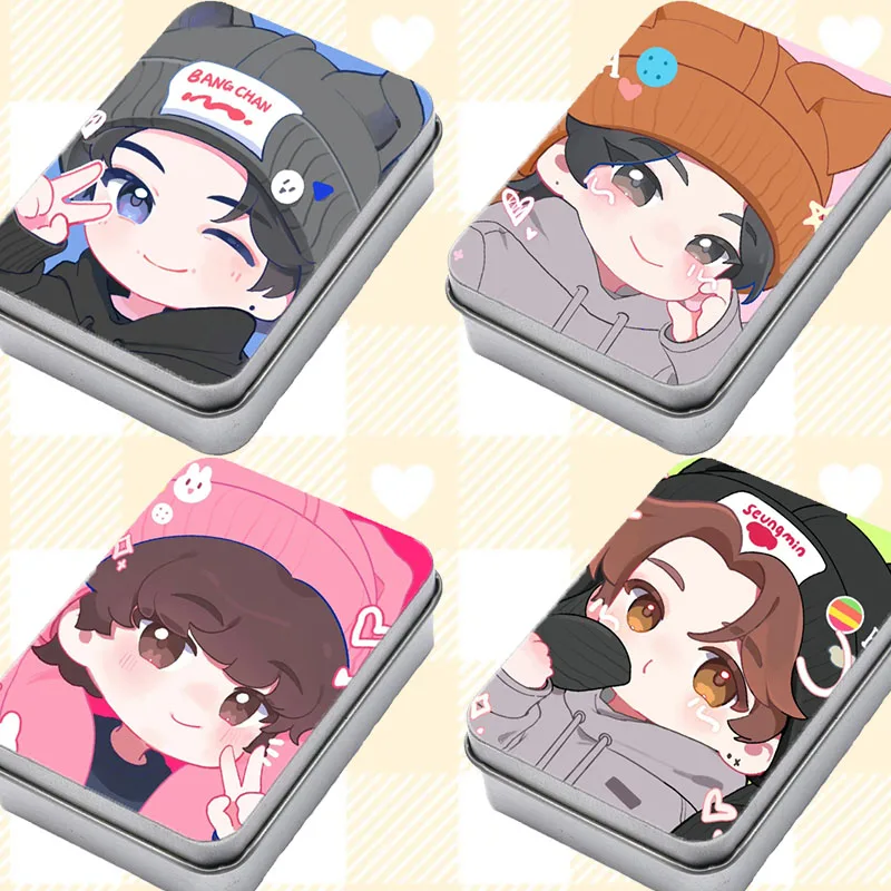 

Straykids Biscuit Storage Box Kawaii Q Version Image Kpop Idol Card Bang Chan Protective Case Girl Tidy Package Birthday Gift