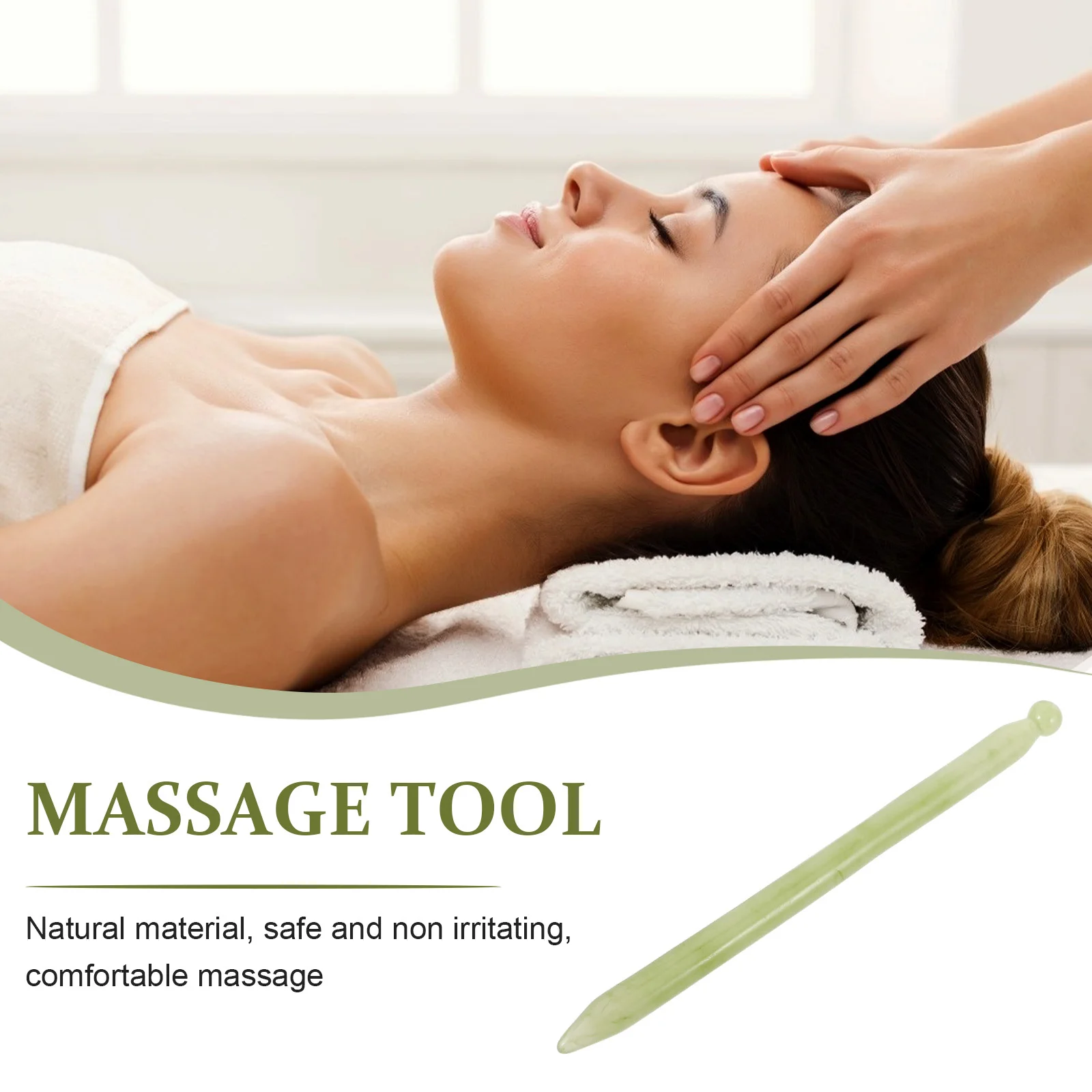 

Resin Jade Massage Stick Durable Lightweight Acupuncture Point Massager Portable for Foot Hand Muscle Relaxation Home Spa