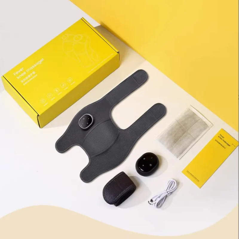 1800mAh 배터리, USB 충전식, 조절 가능한 열 및 진동 마사지 기능을 갖춘 3-in-1 온열 무릎 랩 (통증 완화)