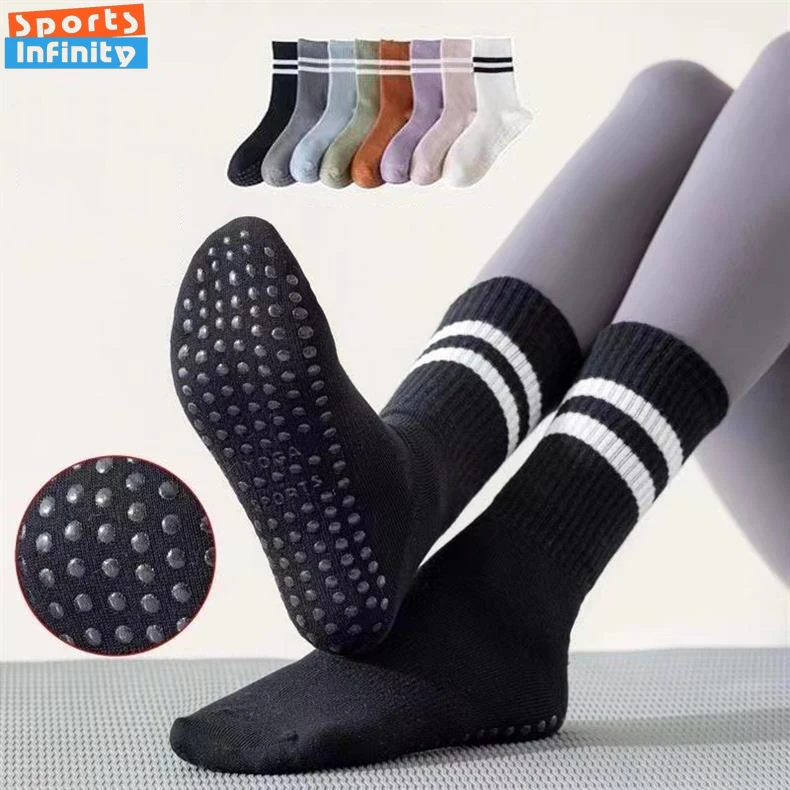 

Женские нескользящие носки для йоги, женские профессиональные носки для пилатеса, противоскользящие носки с дышащей ручкой для балета, танцев, тренажерного зала, фитнеса, спортивные носки