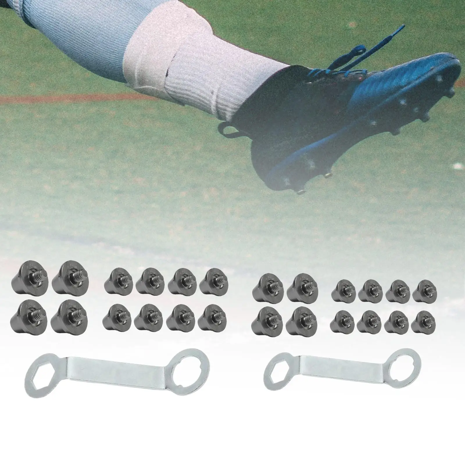 

12x Football Boot Studs Rugby Studs Universal Anti Slip Aluminum Soccer Boot Cleats M5 Threaded for Sports Training Outdoor
