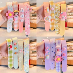 3/4 Pcs/Set Children cute Headband Does Not Strangle Head Sticky Broken Hair Artifact Baby Cute Flower Hairpins Bangs Sticker
