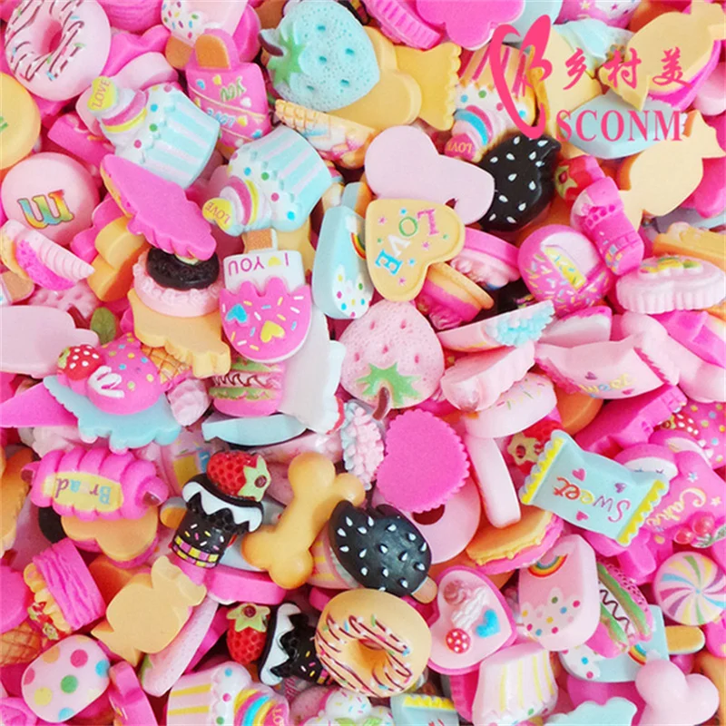 20pc Kawaii Accessories Cute Bear/ Lollipop Resin Nail Art Charms Lovely Candy/Flower Nails Rhinestones DIY Manicure Decorations