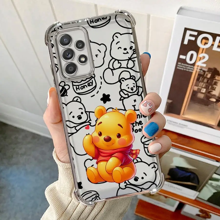 لطيف ديزني ويني ذا بوه حافظة لهاتف سامسونج جالاكسي A35 A36 A24 A25 A13 A33 A52 A55 A26 A15 A21s A16 غطاء هاتف ناعم