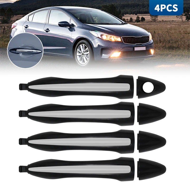 4pcs Outer Exterior Door Handles For Kia Forte Cerato 2014-2018 82652A7030 82651A7020 Front Rear Left Right Side Handle