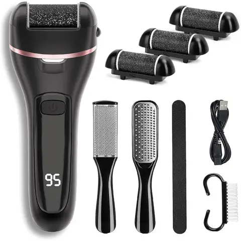 Electric Callus Remover for Feet with 3 Roller Heads and 2 Speed Settings Rechargeable and Waterproof Foot File Ideal for Remov