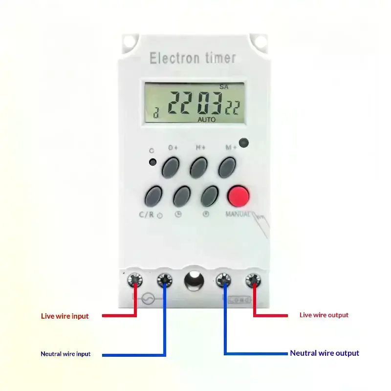 ON/OFF 220V 30A Second Setting Digital Timer Switch 24hr 7 Days Weekly Programmable Time Relay Voltage Output 16