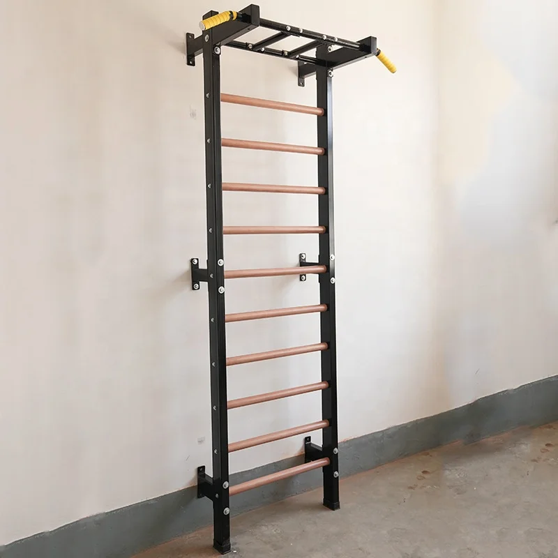 Steel Body Stretching Wooden Stall Bar Gymnastics Wood Stall Bar Wall Bars Gym Ladder Swedish Ladder