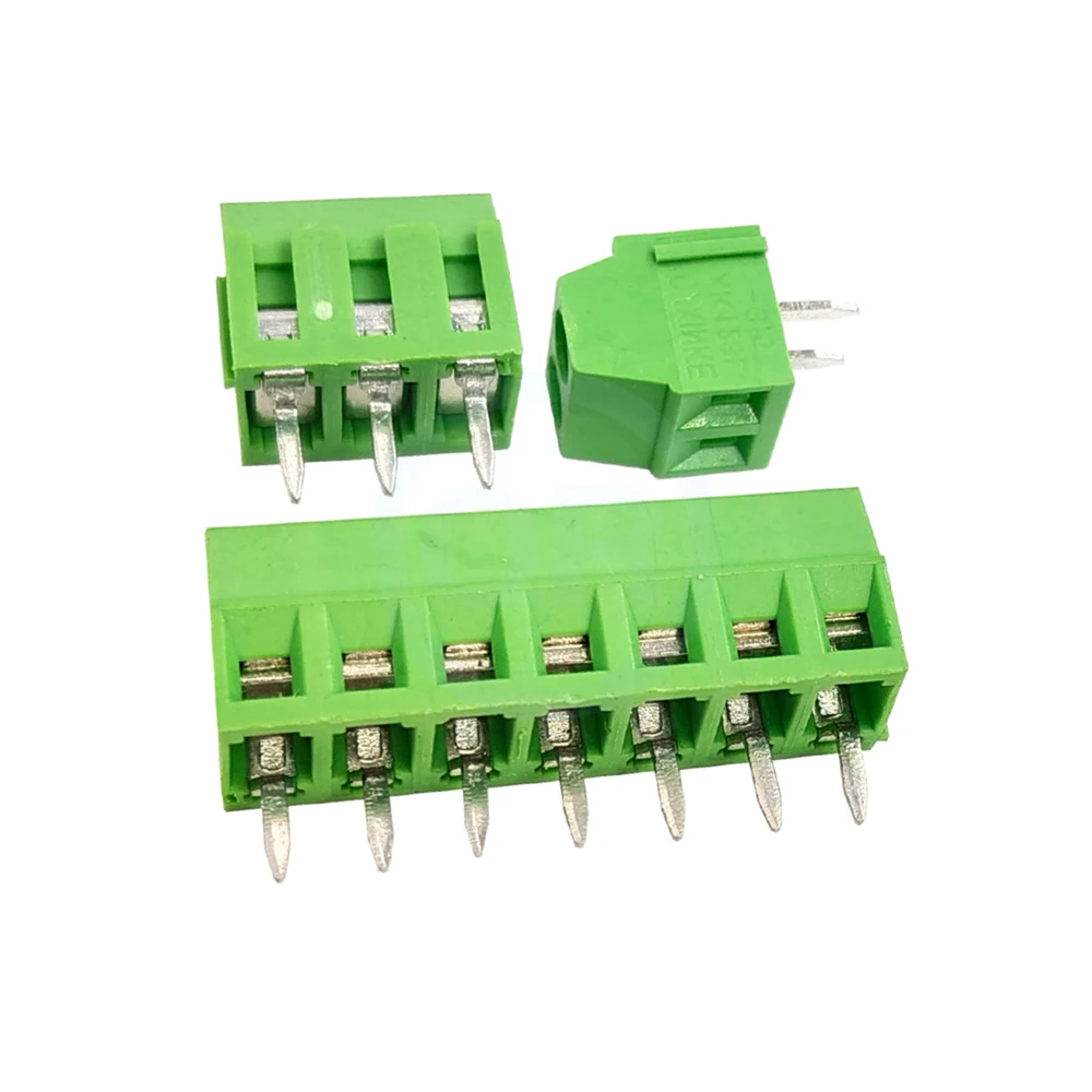 (5 pcs) KF128 3.5mm 3.81mm 2P 3P 4P Screw PCB Terminal Block Green Terminal Block 3.5 / 3.81 2-4Pin JM128