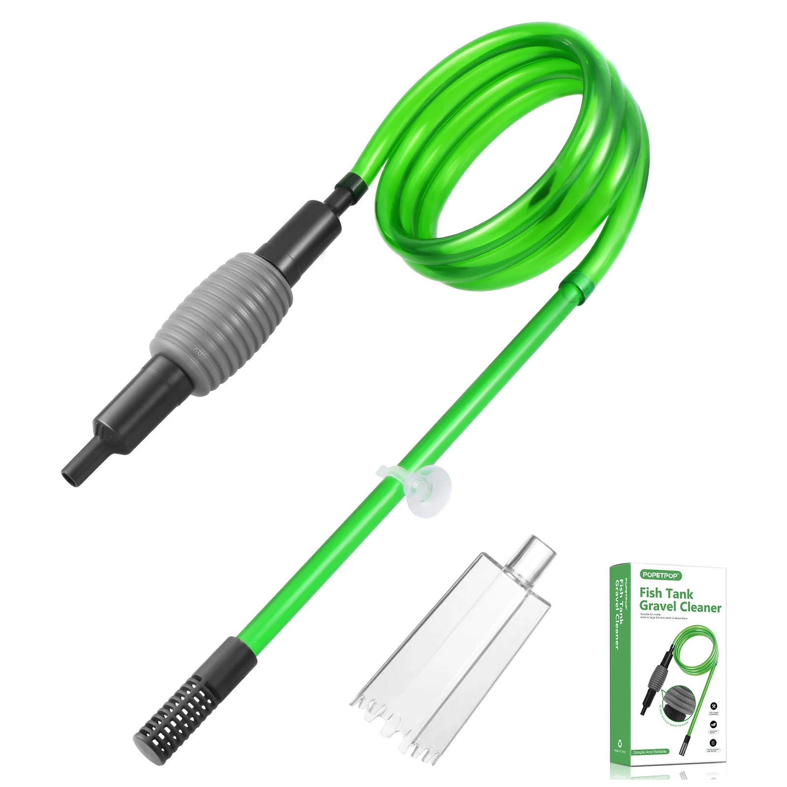 

1Pcs Aquarium Vacuum Fish Tank Cleaner Siphon Pump Water Changer with Comfortable Grip and Gravel Cleaner Fish Tank