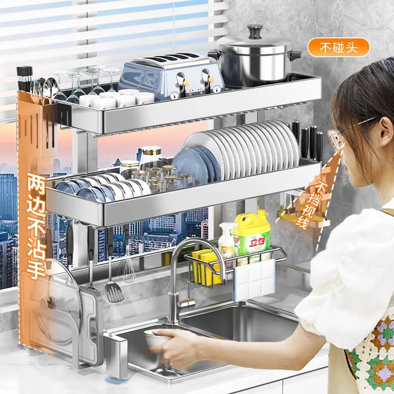 304 스테인리스 스틸 주방 싱크대 선반, 다기능 식기세척기