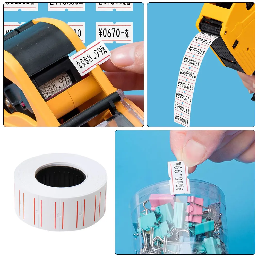 

10 Rolls White Adhesive Label Stickers Pricing Marker Sticky Removable Pricing Stickers For Retail Store Supermarket Business