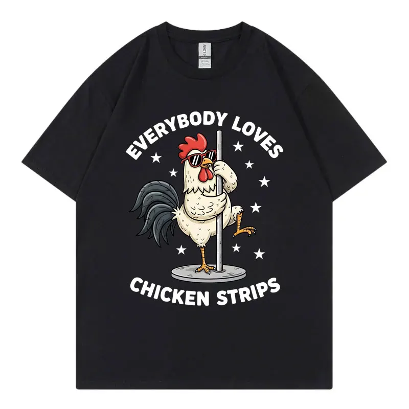Funny Chicken Strips Pole Dance Graphic T Shirts High Quality Fashion Short Sleeve T-shirts Men Women Casual 100%cotton T-shirt