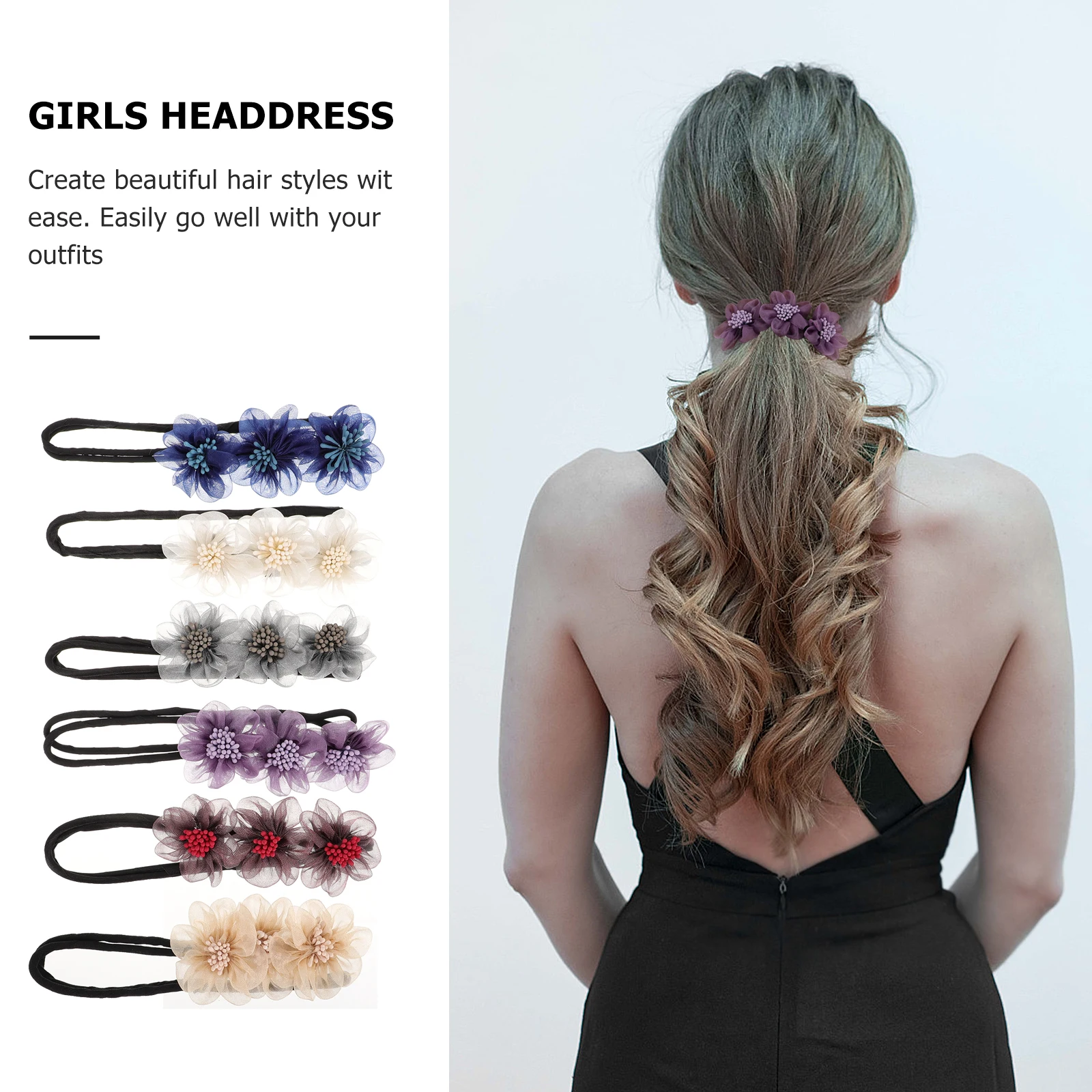 

6 Pcs Hair Bun Maker Elegant Hairstyle Accessories Girls Headdress Rollers Volume Holder Travel School Party Gifts