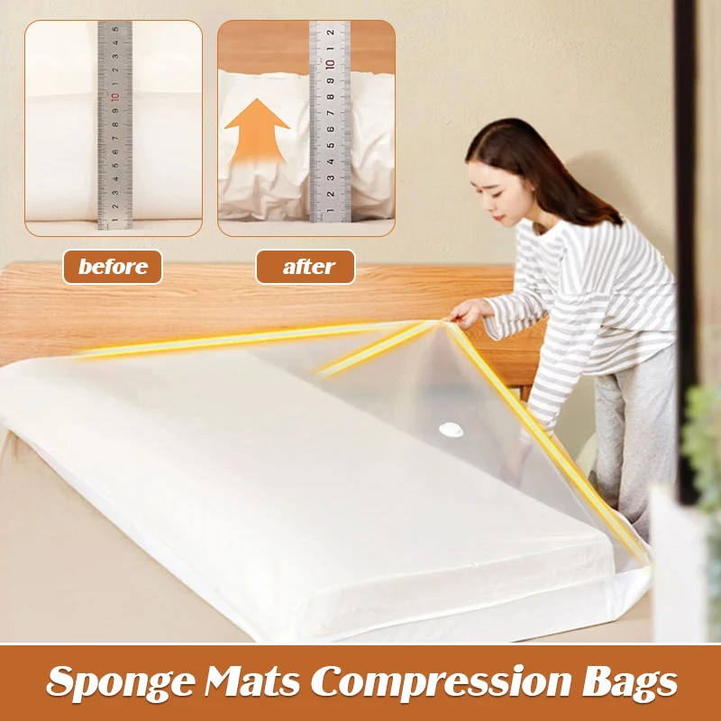 Bolsas de compresión para esteras de esponja, bolsas grandes de látex para almacenamiento al vacío para colchón, juguetes, ropa, edredón, bolsas envasadas al vacío para viaje