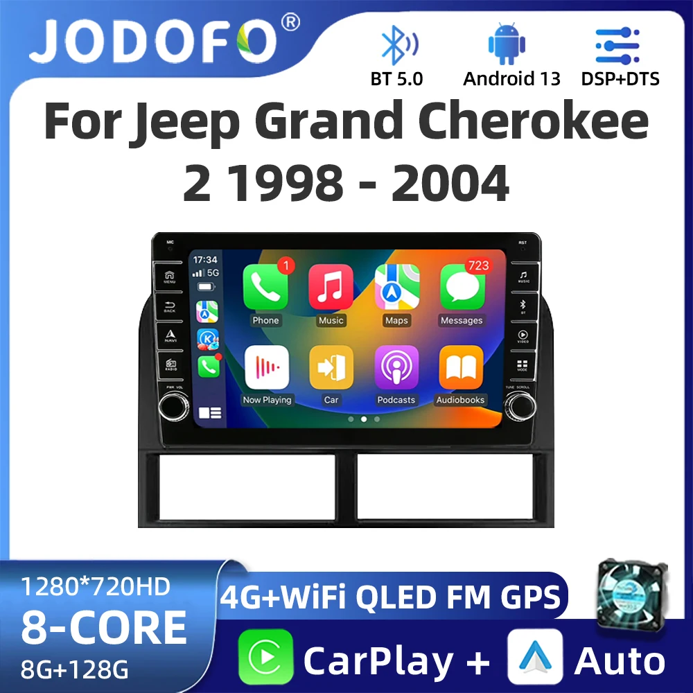 

2Din Car Radio Multimedia Video Player For Jeep Grand Cherokee II WJ 1998-2004 Android 12 GPS Navigation Head Unit Carplay