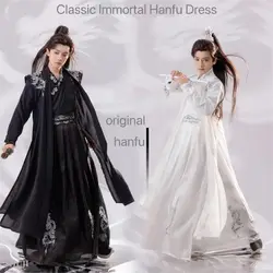 Hanfu bordado Original para hombre, traje tradicional de caballero caballeroso, cuello cruzado, ropa de espadachín retro, primavera y verano