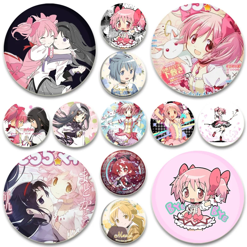 Puella Magi Madoka Magica Pin Cute Anime Girl Brooch Kaname Madoka Akemi Homura Miki Sayaka Tomoe Mami Badge Backpack Accessorie