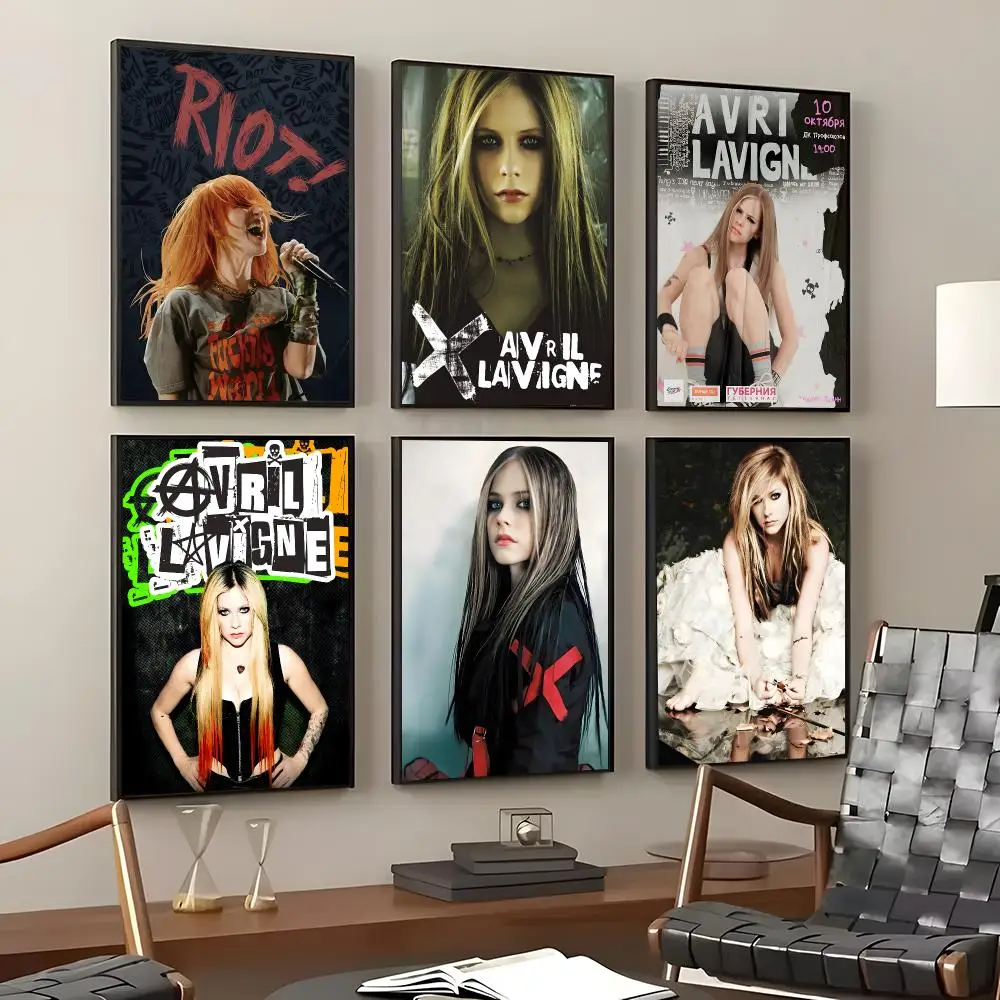 Singer Avril Lavigne Poster Self-Adhesive Waterproof Wall Stickers, Coffee Bar Home Wall Decor