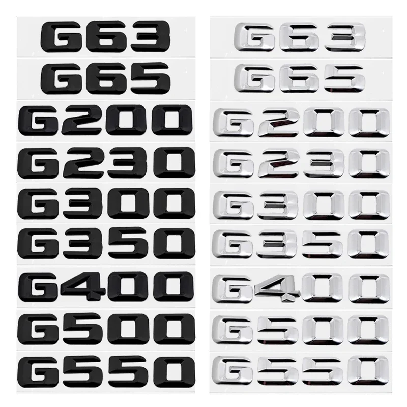 

3D Letter Car Sticker Modified Tail Trunk Emblem Badge for Mercedes Benz G Class G63 G65 G200 G230 G300 G350 G400 G500 G550