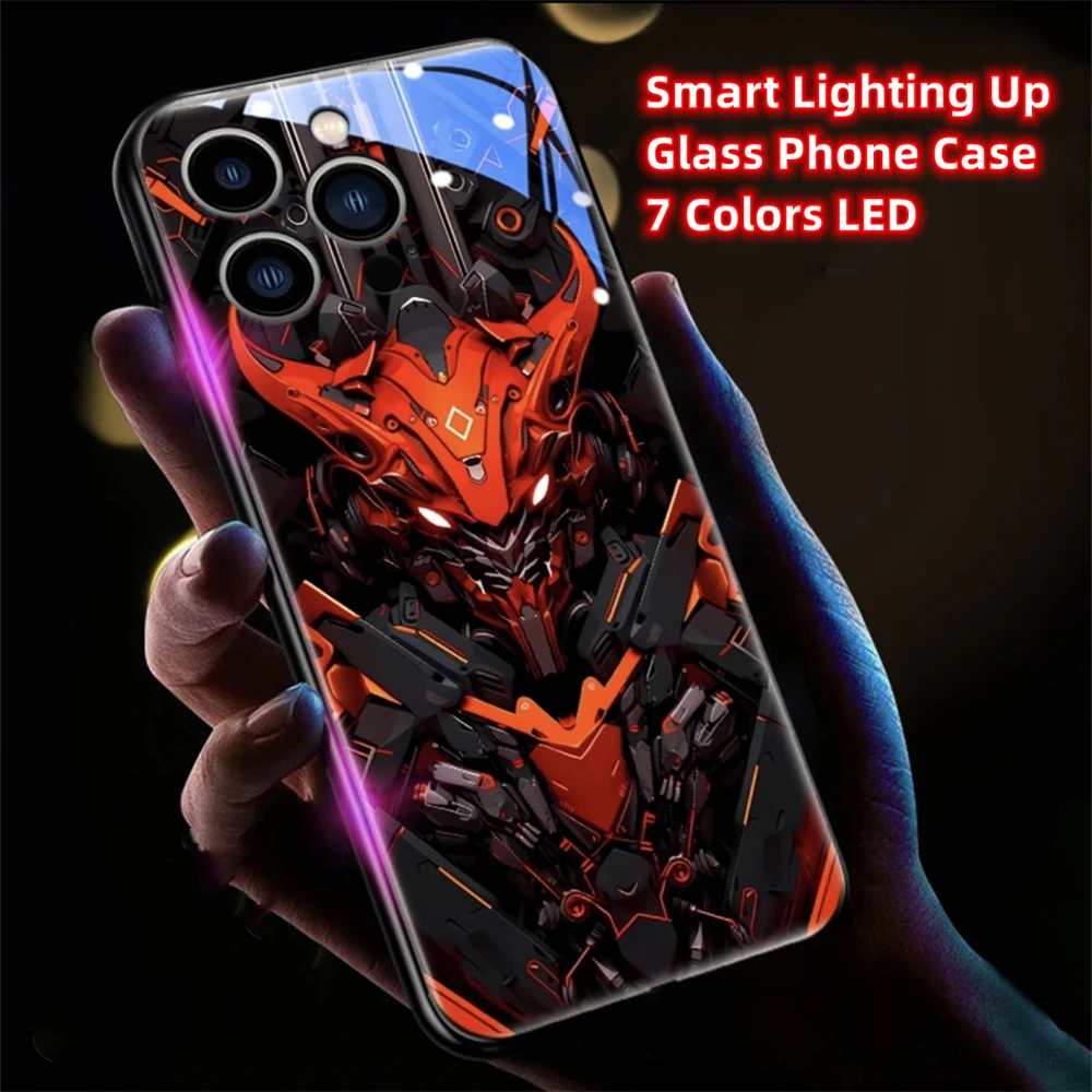Mech Armor Panda Design Sound Control LED-Blitzlicht-Hüllen Leuchtende Glasabdeckung für Samsung S26 S25 S24 S23 S22 S21 S20 FE Plus Ultra – Detail 39