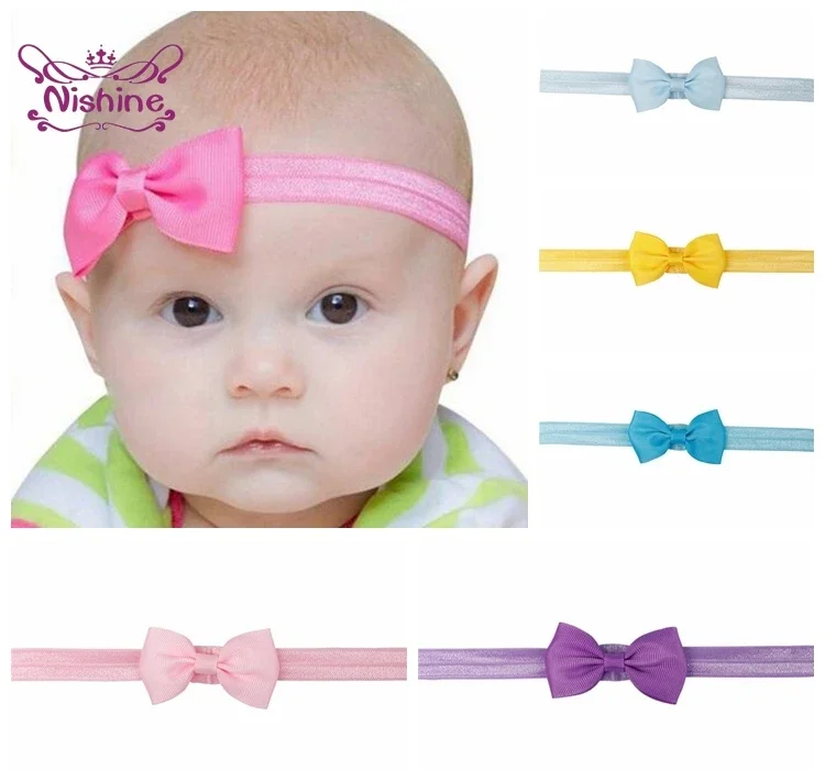 10pcs/lot Ribbon Bows Baby Headband Handmade Grosgrain Hair Bows Elastic Hairband Girls Kids Hair Accessories Gifts