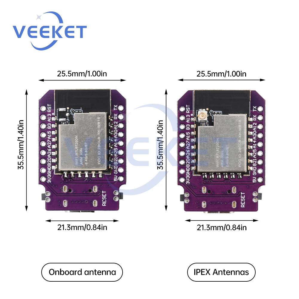 MINI BW16 Entwicklungsboard RTL8720DN Dualband WiFi Bluetooth BLE Modul CH340 für Arduino