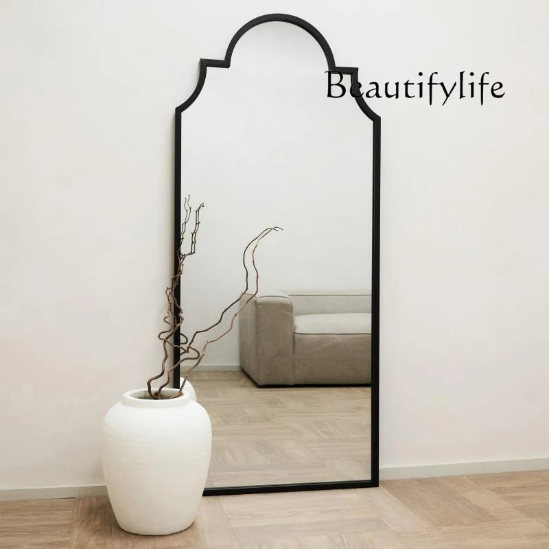 Decorative wall-mounted villa French special-shaped full-body mirror household retro entrance floor-to-ceiling fitting mirror