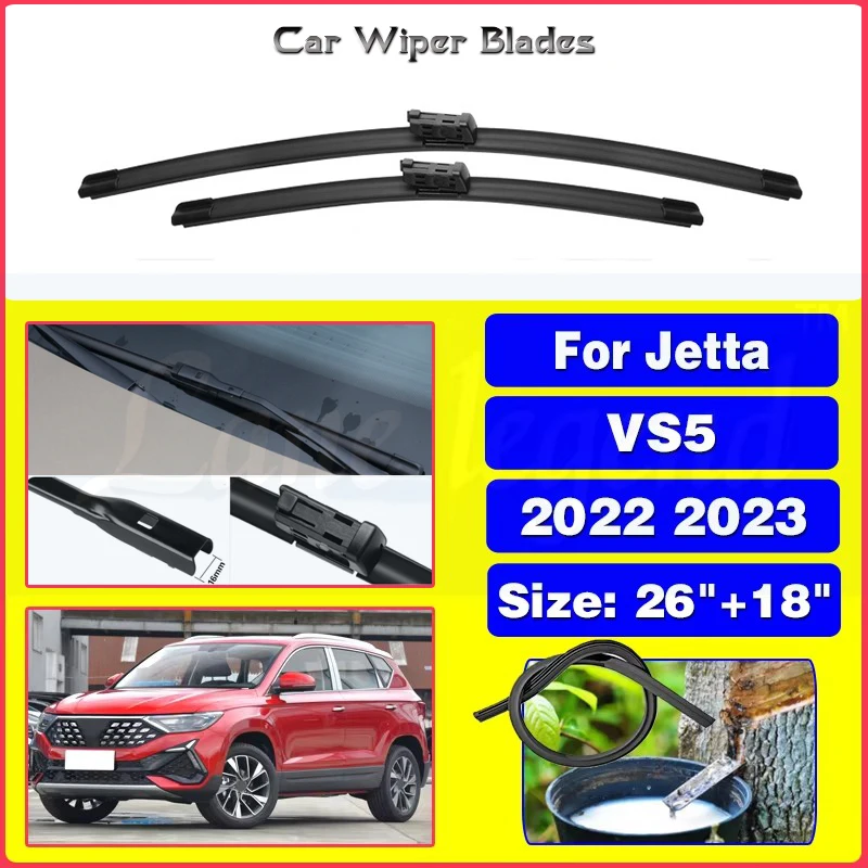 

Car Front Wiper Blade For Jetta VS5 2022 2023 Windscreen Windshield Accessories Window Wiper Blade Brushes Cutter 26"+18"