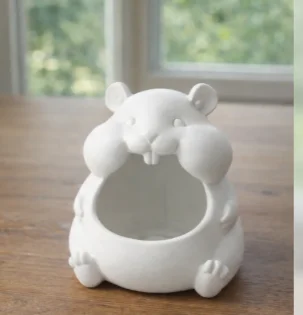 3D‑Printed Plastic Hamster Flower Pot, Cute Hollow‑out Hamster Planter Succulent Container, Creative Desktop Home Garden Decor