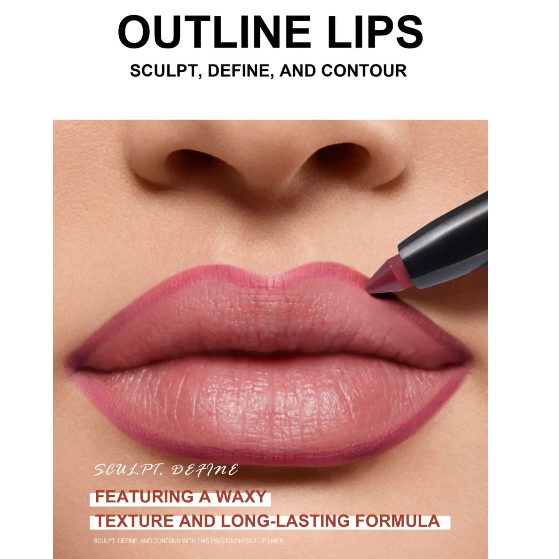 Penna per labbra opaca a 6 colori Matita per rossetto con texture super morbida Penna per trucco snellente per labbra precisa a lunga durata