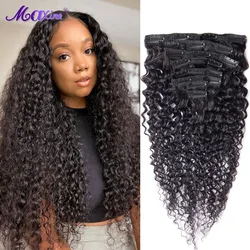 Curly Clip in Human Hair Extensions 8pc/Set 120g Deep Wave Clip Ins Hair Bundles Clip In Extensions Human Hair Curly Clip Ins